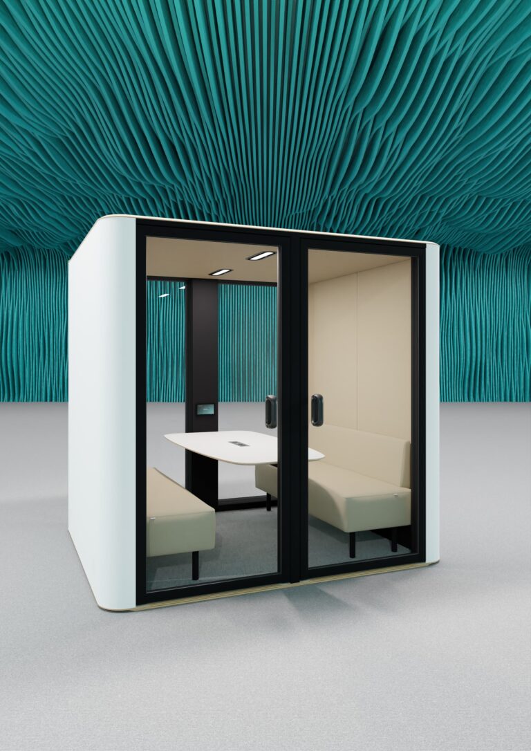Telefonkabine BUBLIING mit Sitzplatz und Tisch